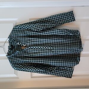 J.Crew Ruffle classic popover shirt in mini windowpane 2P